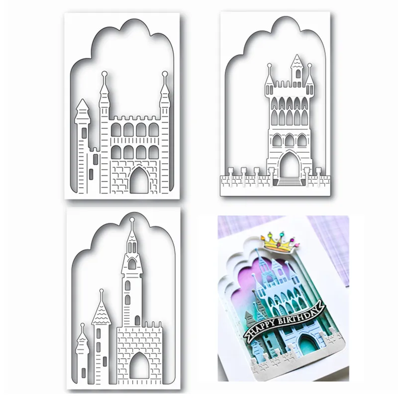 Candle Making Newcastle - 金属カッティングダイ,2021コレクション,スクラップブッキング,城アルバム,ハロウィーンの装飾,ステンシル,フレーム,透明スタンプなし