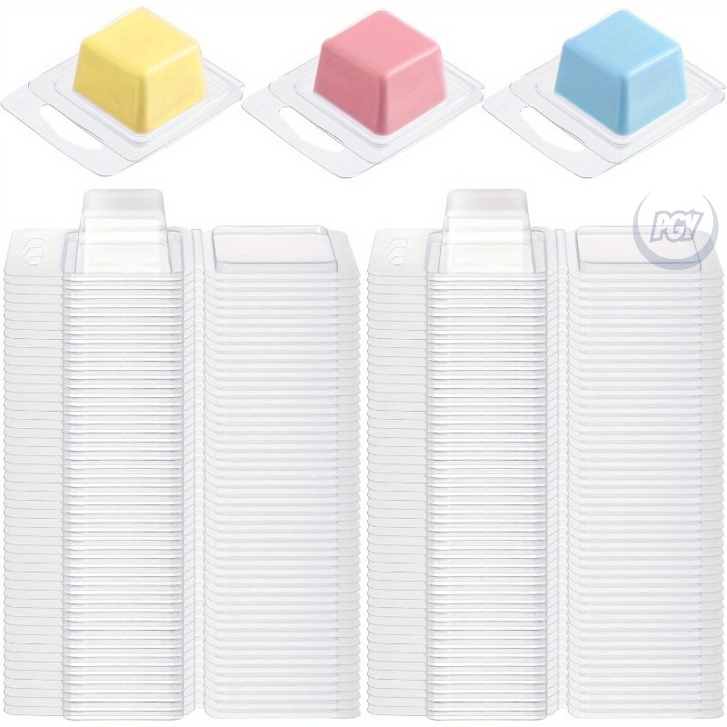 Candle Making Gel Wax - 20/50個 クリアプラスチックワックスメルトモールド 1オンス 正方形 円形 クラムシェル容器