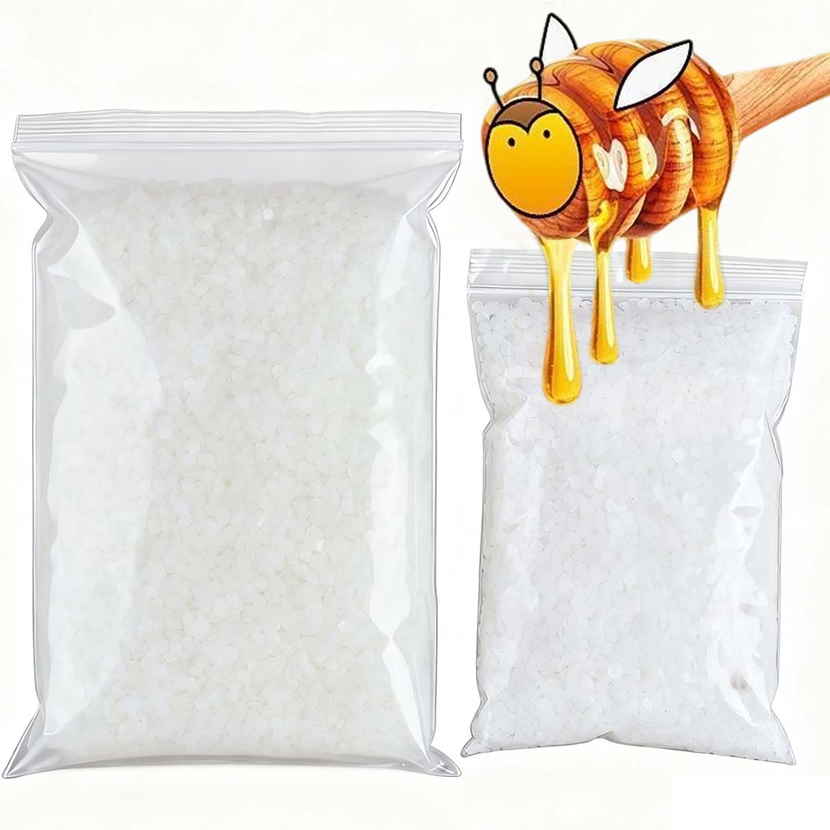 Candle Making Raw Material - 200g-1000g 白蜜蝋 純天然粒状 香り付きキャンドル材料 DIY 無煙芯材料