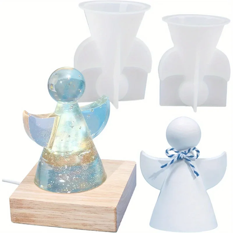 Candle Making Gel Wax - 2 パックシリコンエンジェル樹脂型エポキシ鋳造型ウィングエンジェルオーナメント DIY 手作りキャンドル作りワックス型