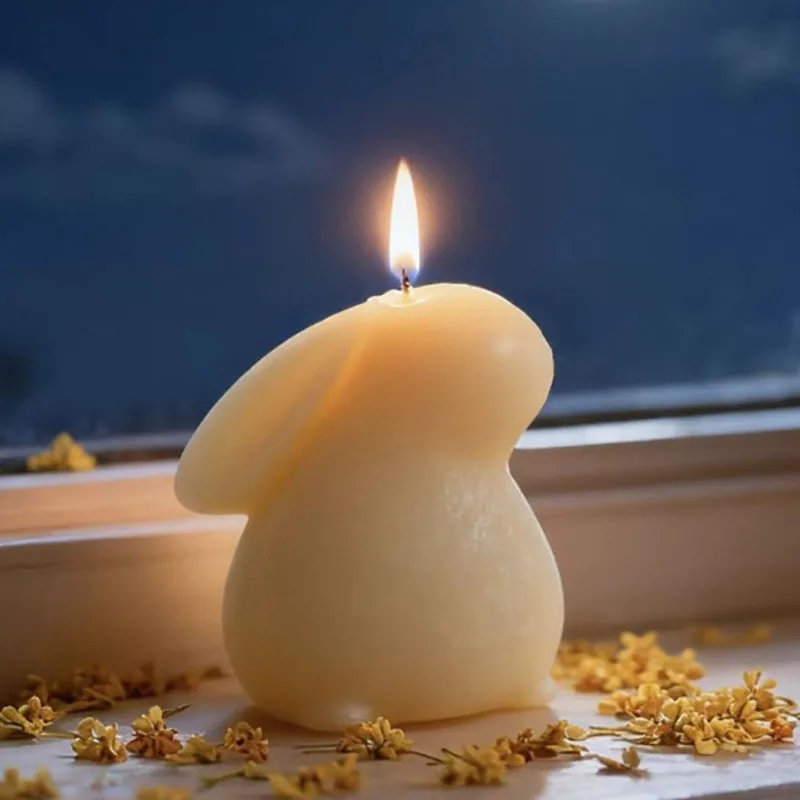 Candle Making Gel Wax - 2026年新作 ウサギの香り付きキャンドルシリコンモールド 手作り3Dキュートバニー石膏樹脂製造ツール DIYアニマルソープ手作りクラフトギフト