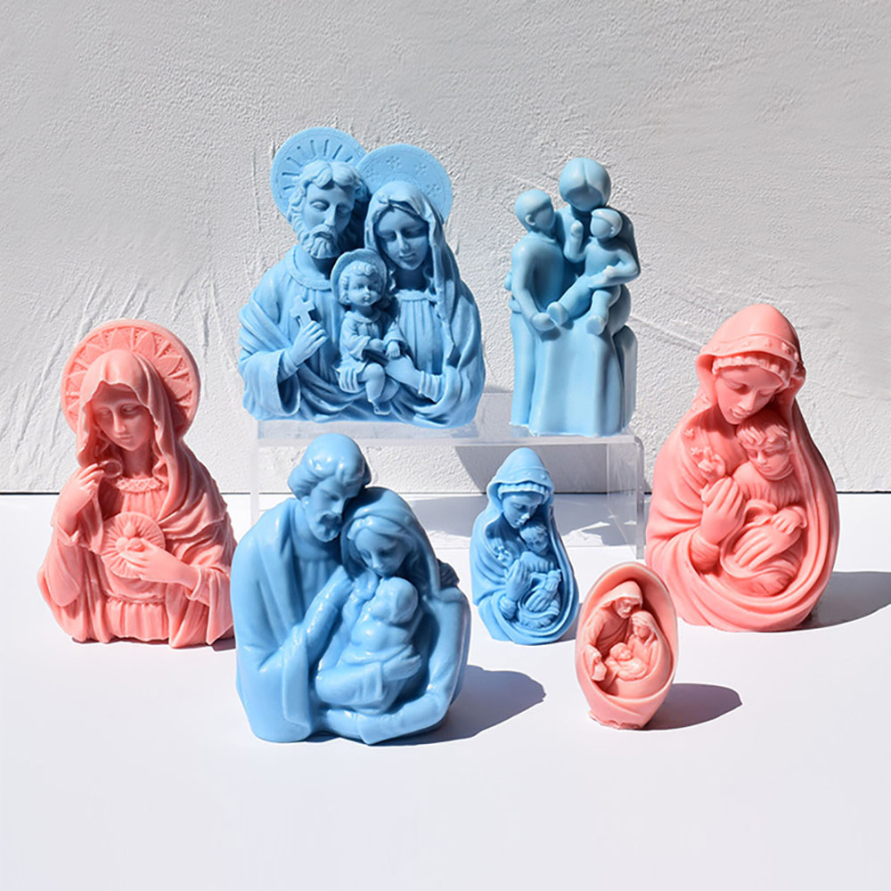 キャンドルシリコンモールド カラフルな母と聖家族のモールド  - Candle Making Event のレビューと価格