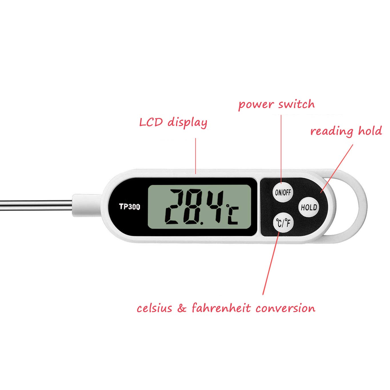 デジタル肉用温度計、キッチンBBQ用、長尺プローブ付きインス - Thermometer Candy Candle のレビューと価格