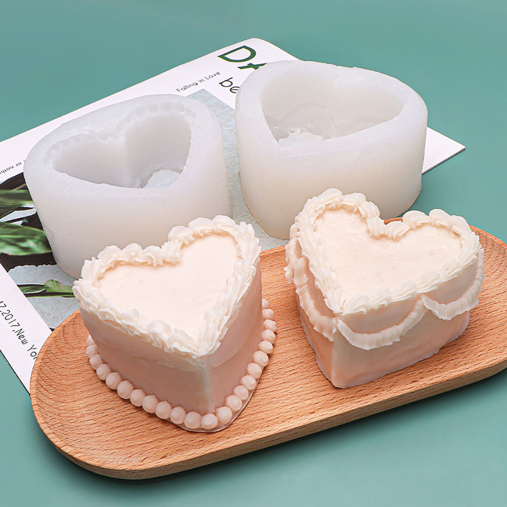 楽しいハートケーキ型キャンドルシリコーン型 DIY 手作り石 - Candle Making Gel Wax のレビューと価格