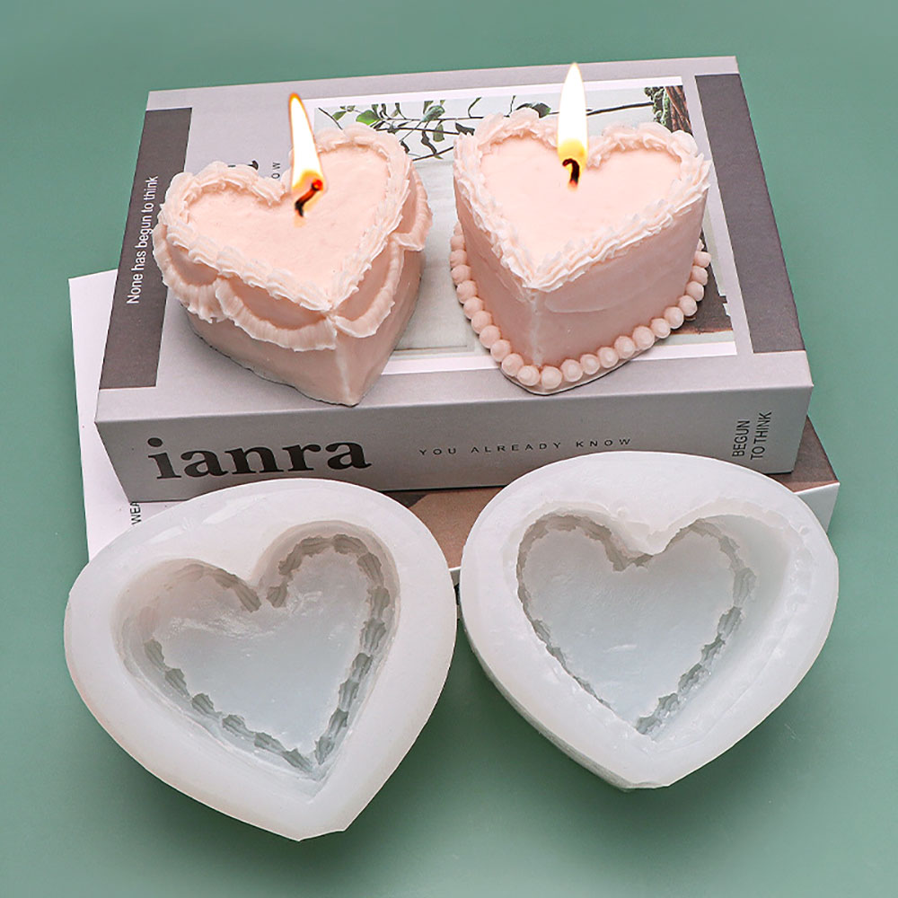 楽しいハートケーキ型キャンドルシリコーン型 DIY 手作り石 - Candle Making Gel Wax のレビューと価格