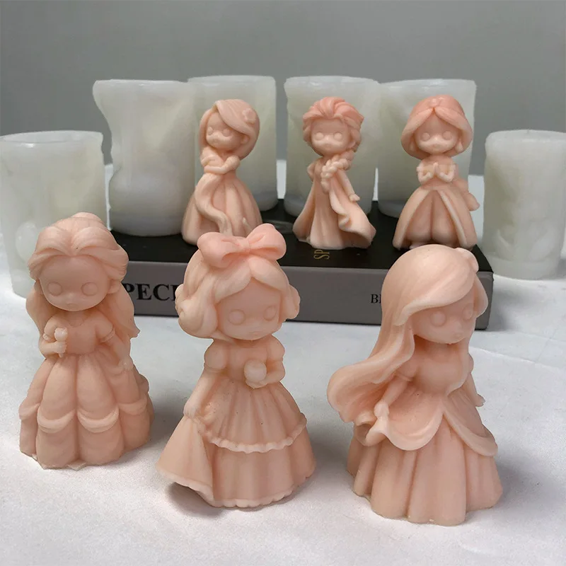 シリコンプリンセスドールキャンドルモールド、3Dガールポート - Candle Making Gel Wax のレビューと価格