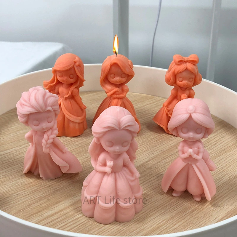 シリコンプリンセスドールキャンドルモールド、3Dガールポート - Candle Making Gel Wax のレビューと価格