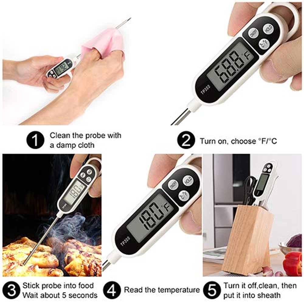 1個入りデジタル肉用食品温度計、調理用キッチンBBQプローブ - Thermometer Candy Candle のレビューと価格