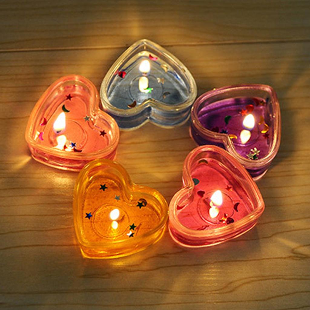 透明なハート型ティーライトカップキャンドルモールドホルダー、 - Candle Making Event のレビューと価格