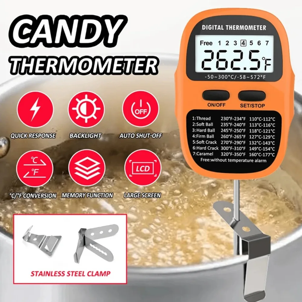 デジタルキッチン温度計、ポットクリップ付きサーモキャンディ温 - Thermometer Candy Candle のレビューと価格